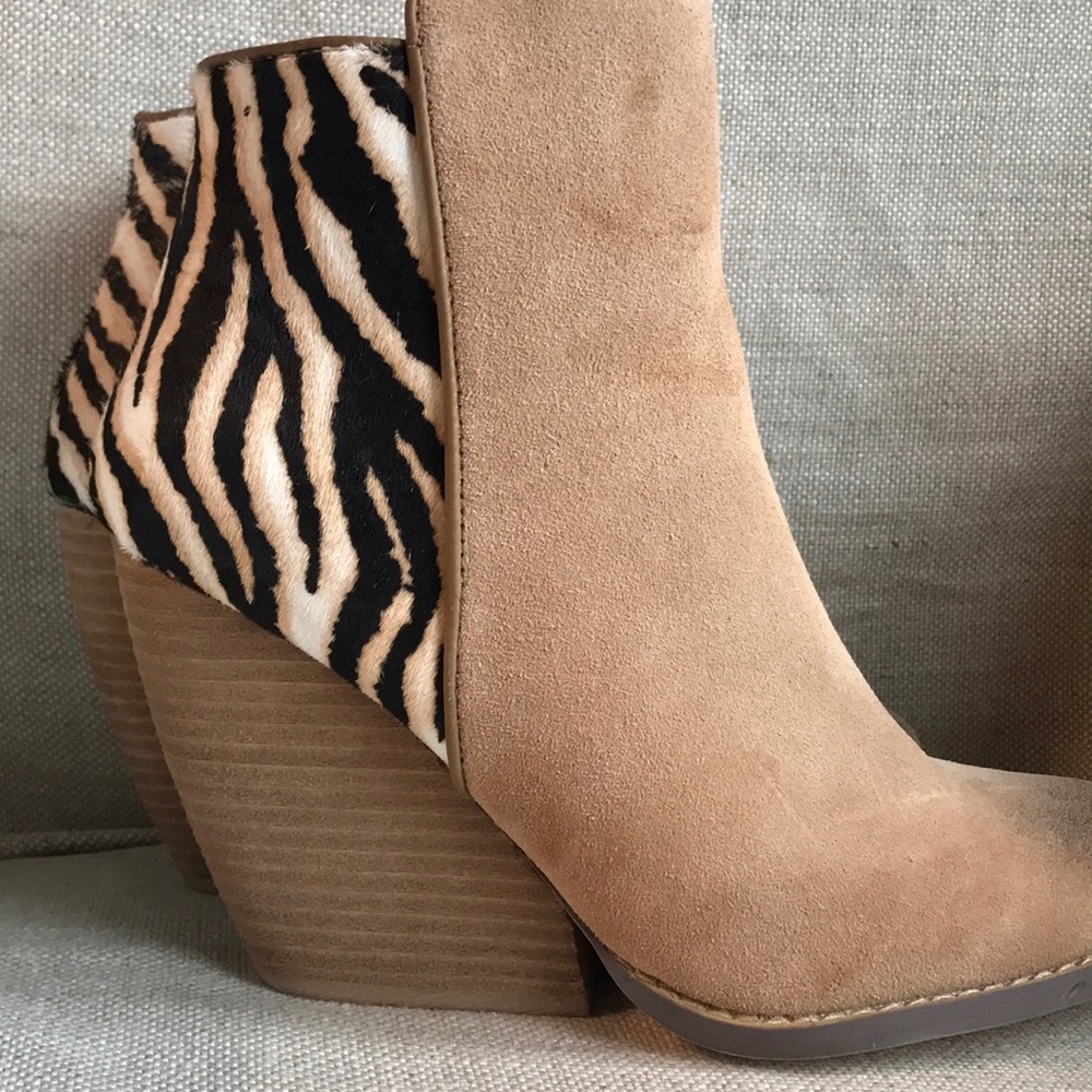 Never worn suede wedge booties -